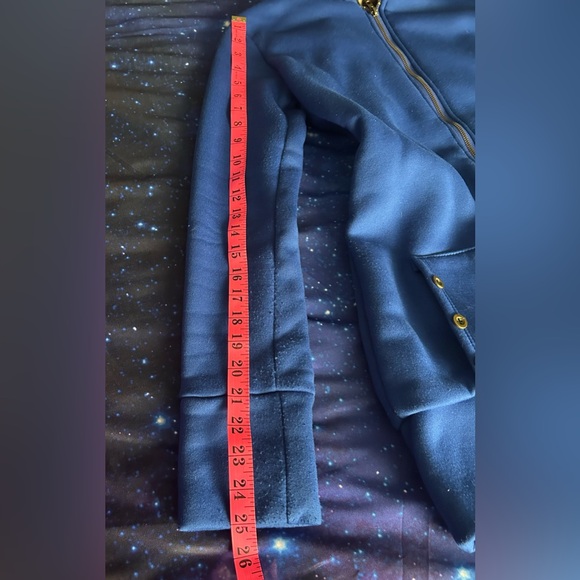 🐆NWOT Blue & Leopard Print Hooded Shirt - Picture 9 of 9